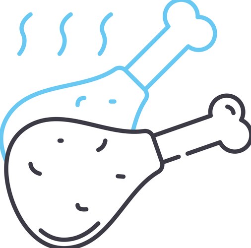 Turkey line icon outline symbol Vector Image