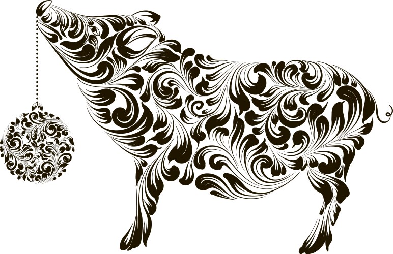 Chinese calendar symbol of the 2019 year Vector Image