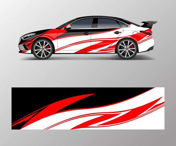 Racing Car Wrap - Bold Stripes & Speed Vector Image