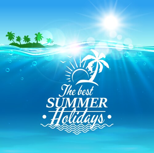 summer holidays travel poster background vector image vector image