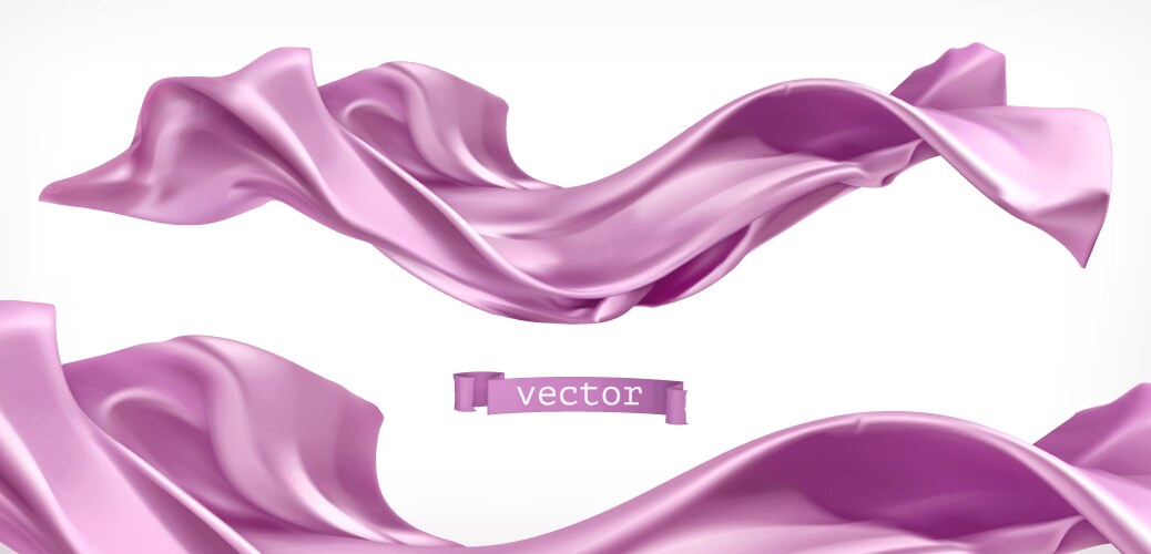 Violet curtain fabric 3d realistic vector image