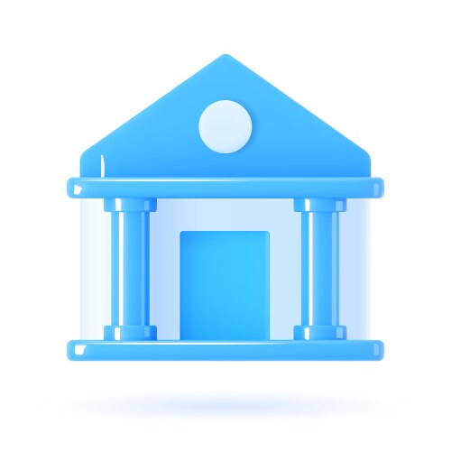 Bank 3d icon vector image