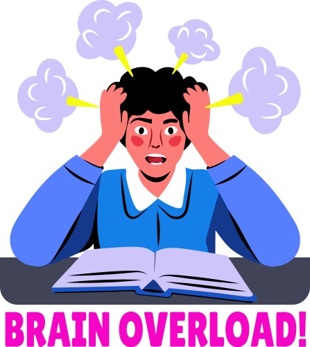 Topic Overload Brain Strain - Overwhelmed – Royalty-Free Vector | VectorStock