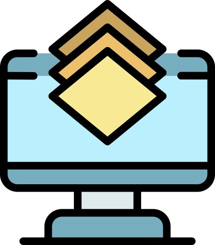 Layer editor computer icon color outline vector image