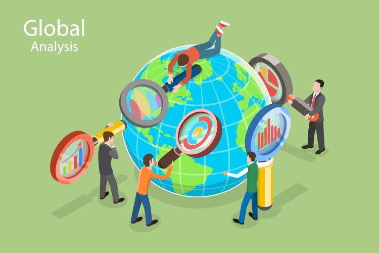 3d isometric flat conceptual Royalty Free Vector Image