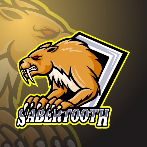 Sabertooth Mascot Logo - Sport & Esports Vector Image