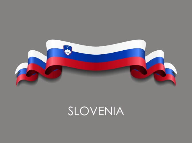 Slovenian Flag Ribbon Vector Image