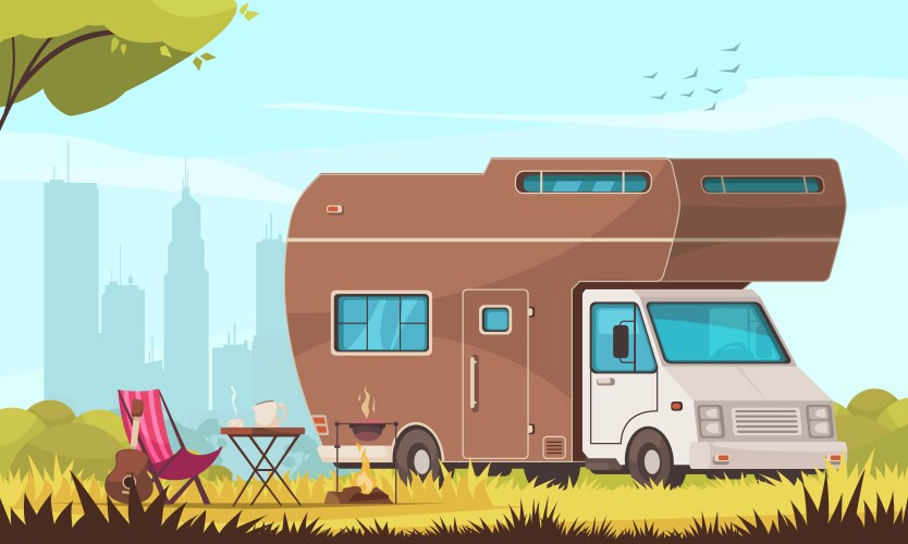 Caravan Cartoon Camping Vector Images (over 1,700)