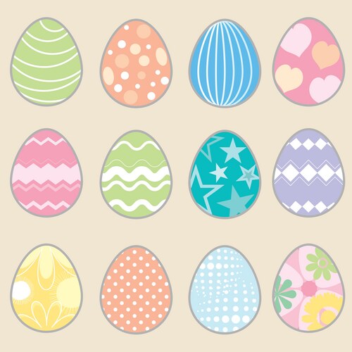 Vintage Easter Egg Set Vector Image