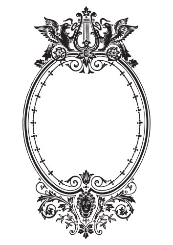 Antique frame engraving Royalty Free Vector Image