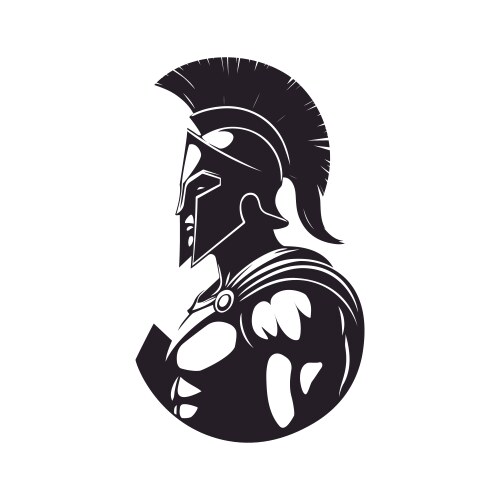 Spartan warrior silhouette Vector Image