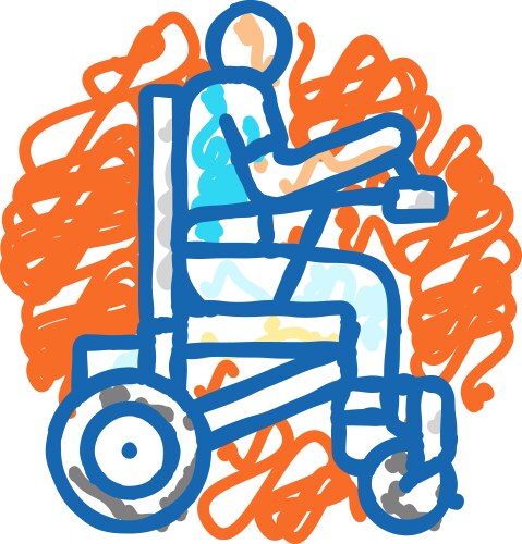 Wheelchair mobility occupational therapist icon Vector Image