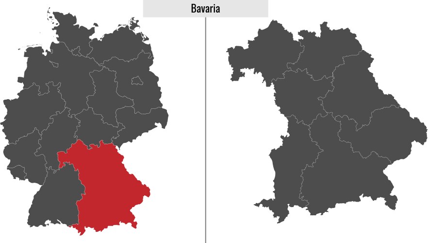Detailed map of the germany Royalty Free Vector Image