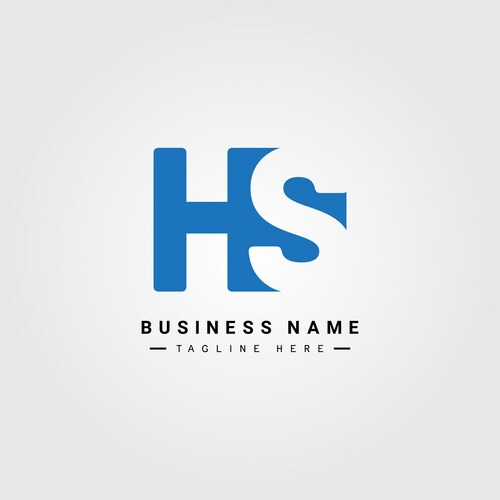 Initial letter hs logo - minimal business Vector Image