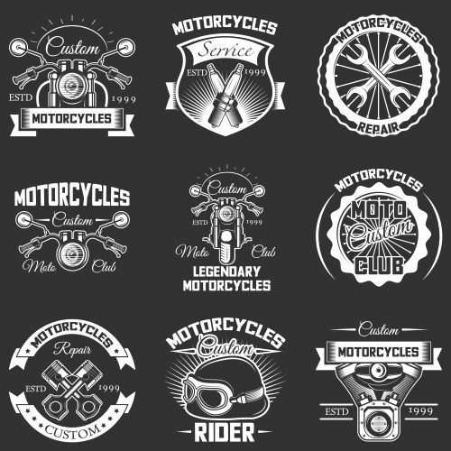 Vintage Motorcycle Service Labels Vector Image