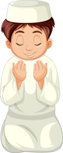 Arab muslim boy in traditional clothing vector image