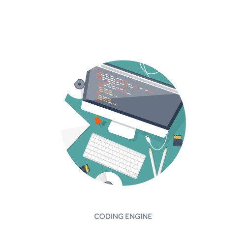 Programmingcoding flat computing background vector image