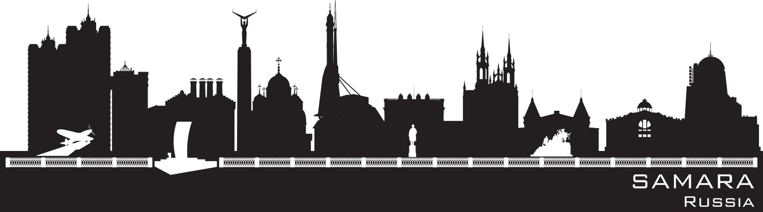 Samara Russia City Silhouette Vector Image