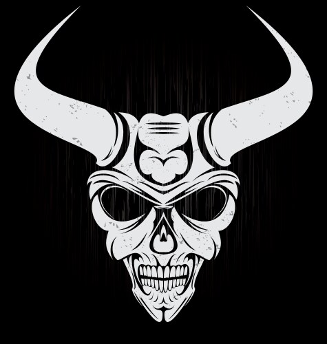 White demon face Royalty Free Vector Image - VectorStock