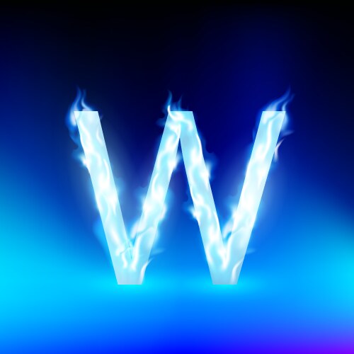 Letter with blue fire Royalty Free Vector Image