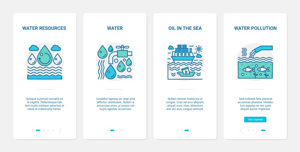 Eco water pollution problem resources ux vector image