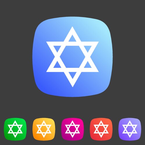 Magen david star israel symbol icon flat web sign vector image