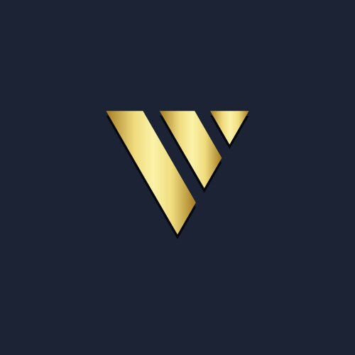 Letter v abstract gold logo Royalty Free Vector Image