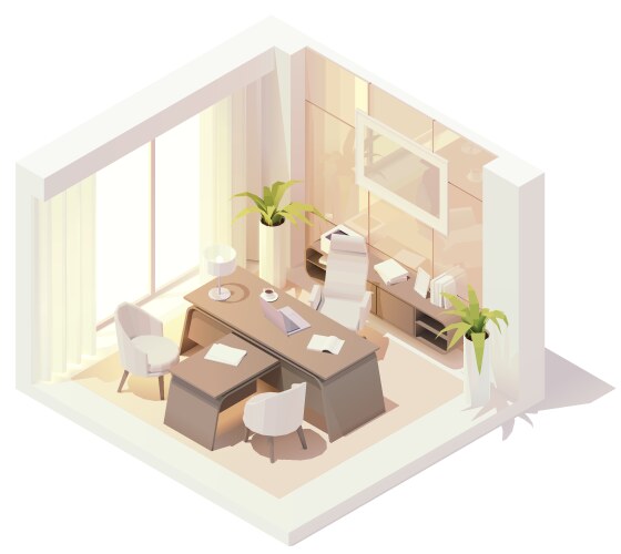 Meeting room isometric composition Royalty Free Vector Image