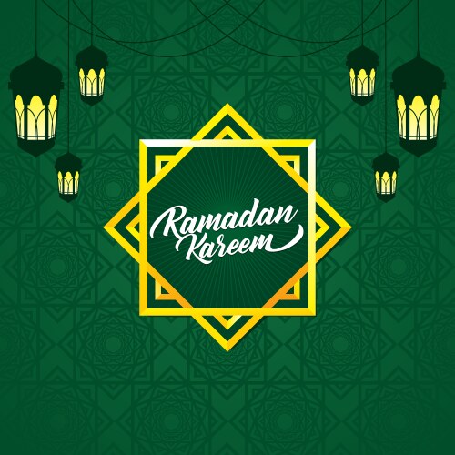 Ramadan background with lantern vector image