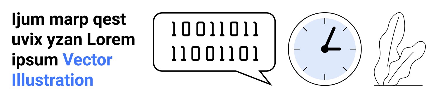 Digital communication concept with binary code vektorbild