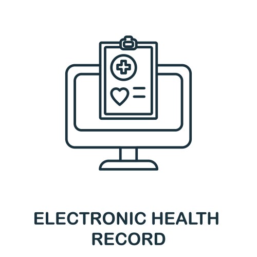 electronic health record outline icon simple vector image