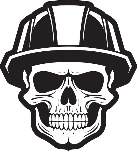 Scaffold sentinel skull worker helmet icon bone Vector Image