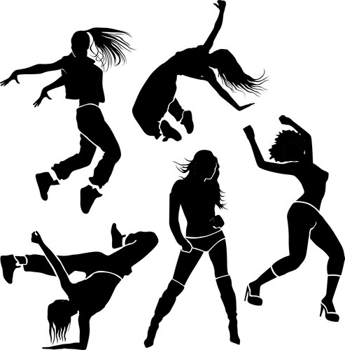 Energetic Dancer Silhouette Vector Image