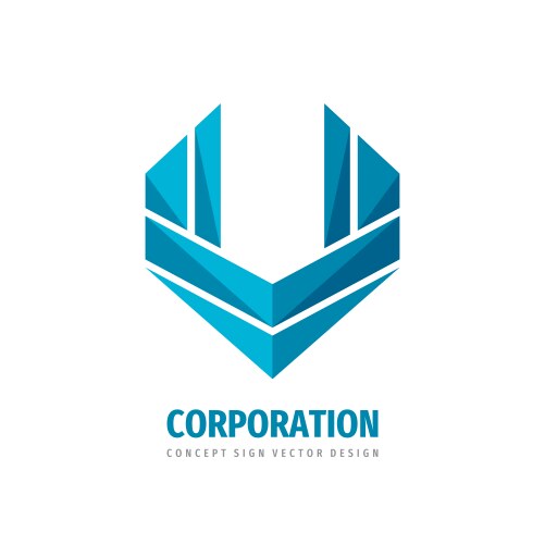 corporation concept logo template design abstract vector image