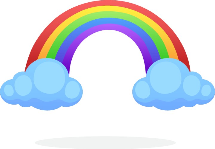 Rainbow with two clouds vector image