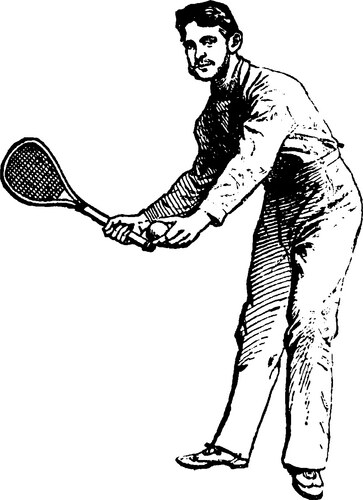 Vintage Tennis Serve Pose Vector Image