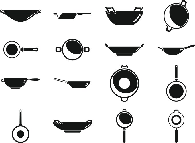 Asian wok pan and noodle boxes Royalty Free Vector Image