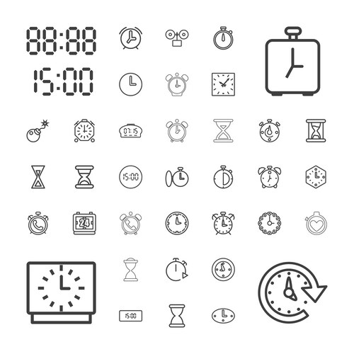 Countdown icons (36937188) – Free Vector | VectorStock