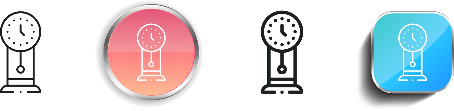 Cuckoo clock icon thin linear regular and button vector image