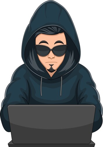 Cartoon hacker boy vector image