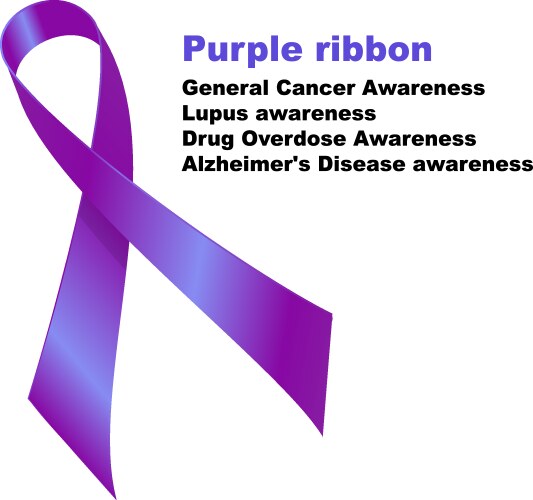Purple Ribbon Awareness Vector Image