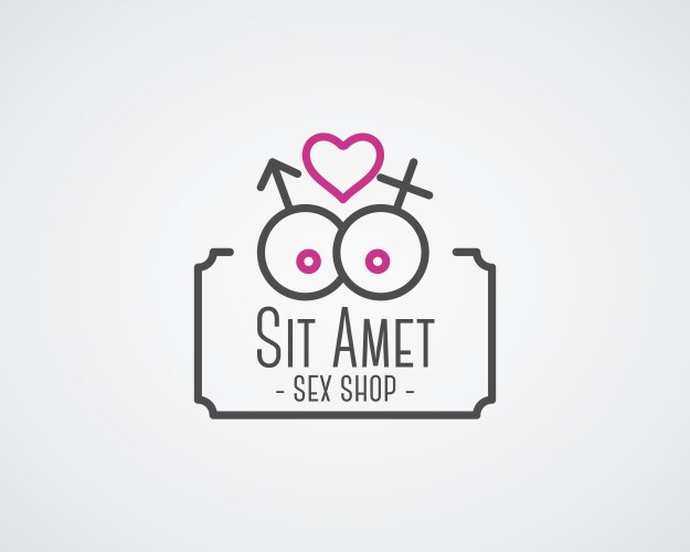 Cute sex shop logo and badge design template sexy vector image