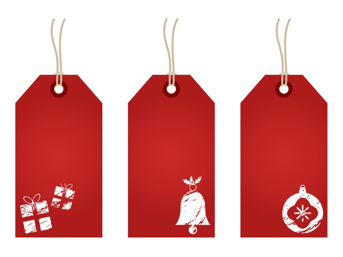 Festive Red Christmas Tags Vector Image