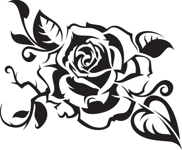 Elegant Black Rose Vector Image