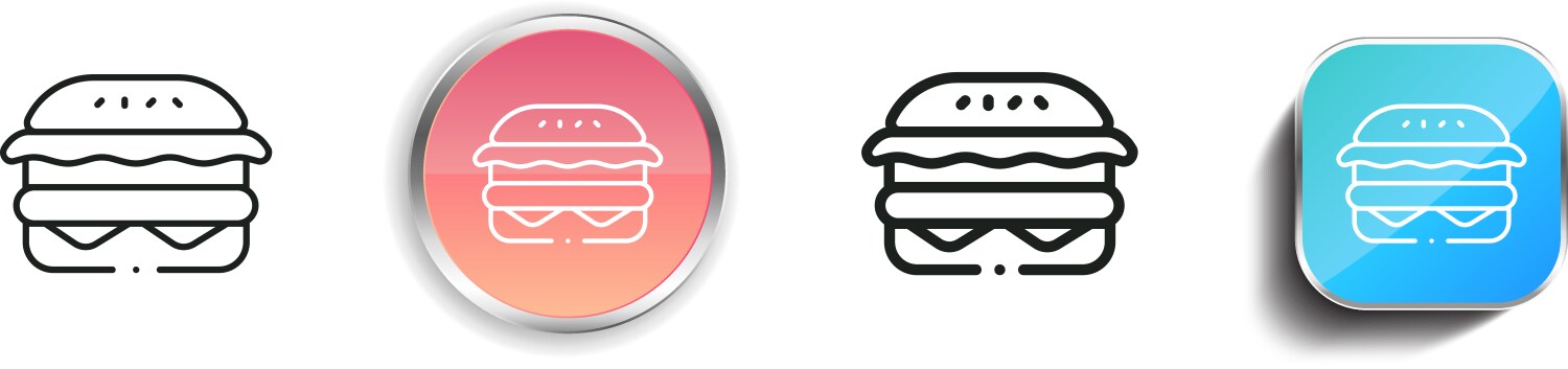 Hamburger icon thin linear regular and button vector image