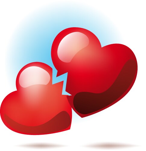 Two red heart symbol Royalty Free Vector Image