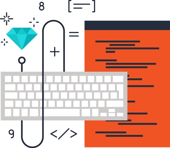 Program coding flat web icon concept vector image