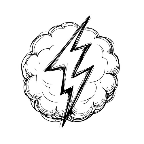 Stylized Lightning Bolt Vector Image