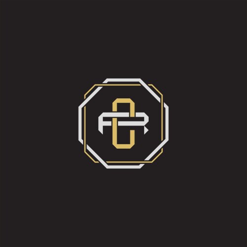 F initial shape gold logo Royalty Free Vector Image