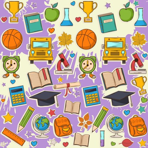 School pattern on blots Vector Image